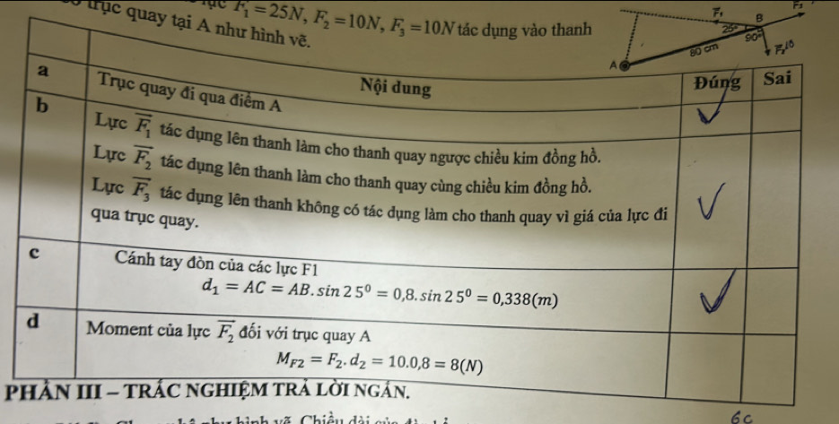 ở trục quay tạ F_1=25N,F_2=10N,F_3=10N
p
Chiều dài 
6c