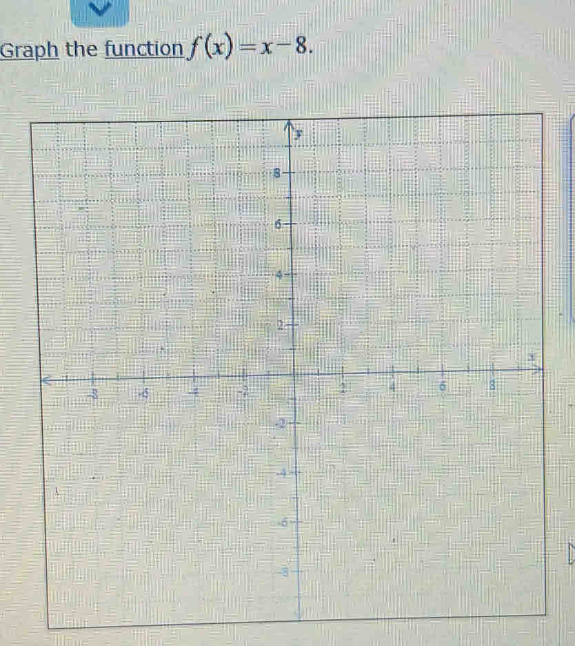 Graph the function f(x)=x-8.