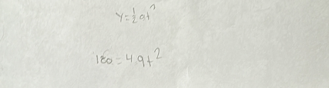 y= 1/2 at^2
150=4.9t^2