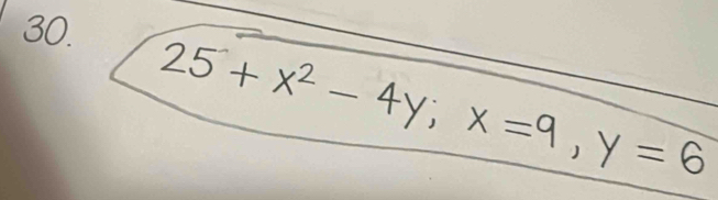 25+x^2-4y; x=