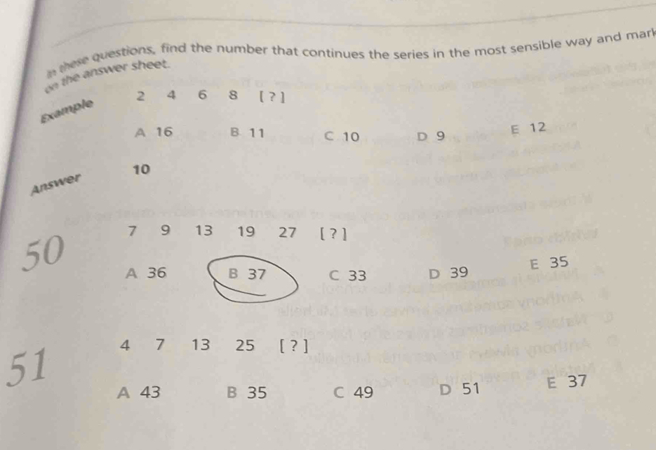 Solved: there questions, find the number that continues the series in ...