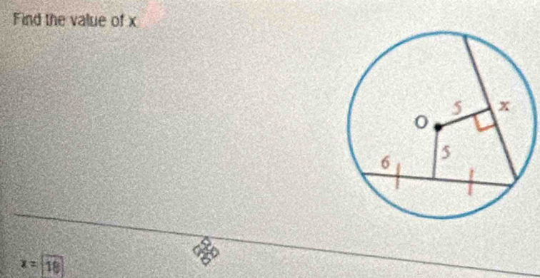 Find the value of x
x=18