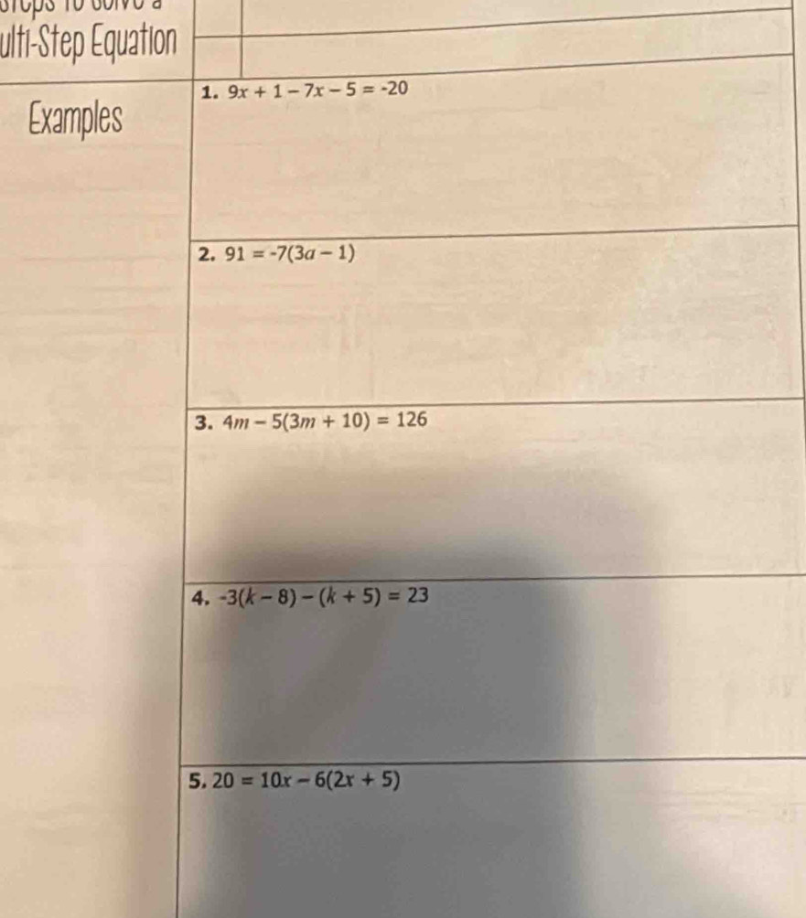 ulti-Step Equation
Examples