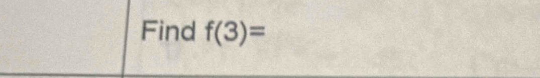 Find f(3)=