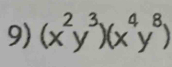 (x^2y^3)(x^4y^8)