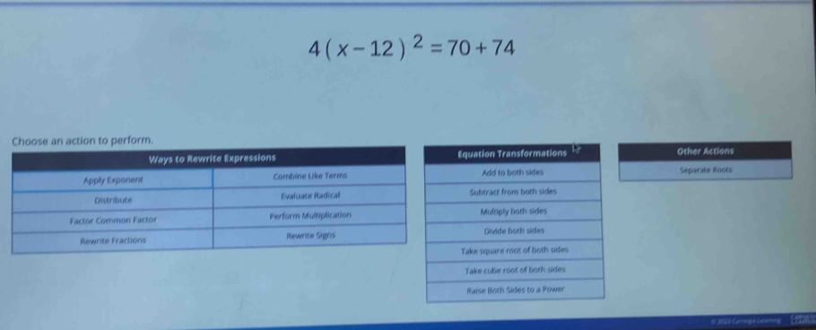 Solved: 4(x-12)^2=70+74 Other Actions Separate Roots E 2028 Carregio Se ...