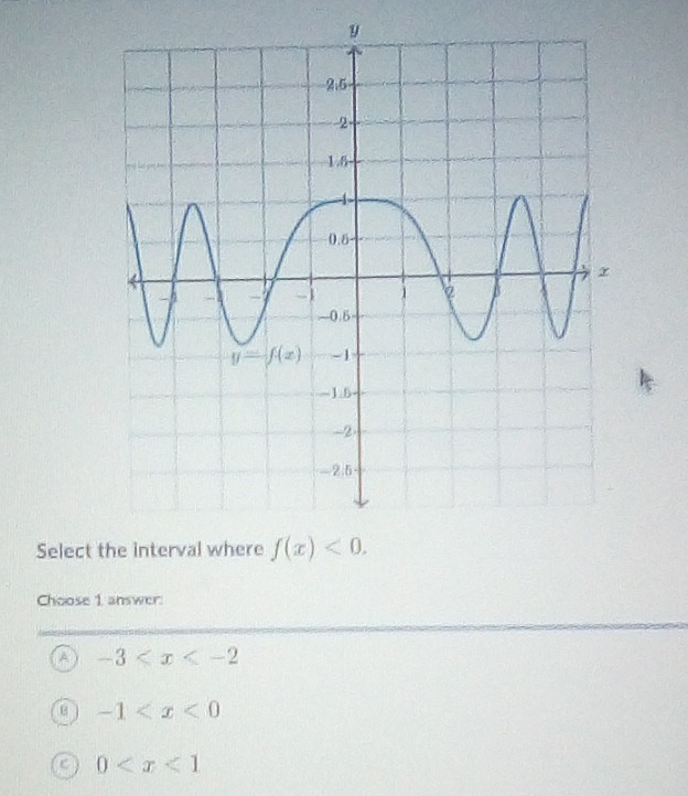 Select 
Choose 1 answer:
A -3
q -1
a 0