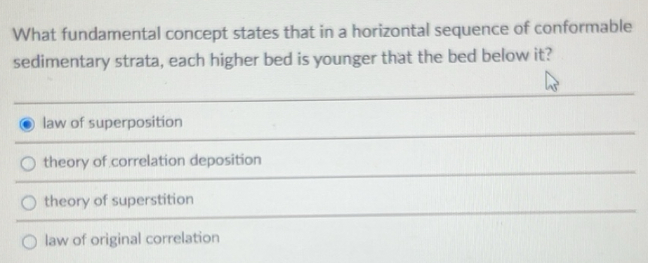 Solved: What fundamental concept states that in a horizontal sequence ...