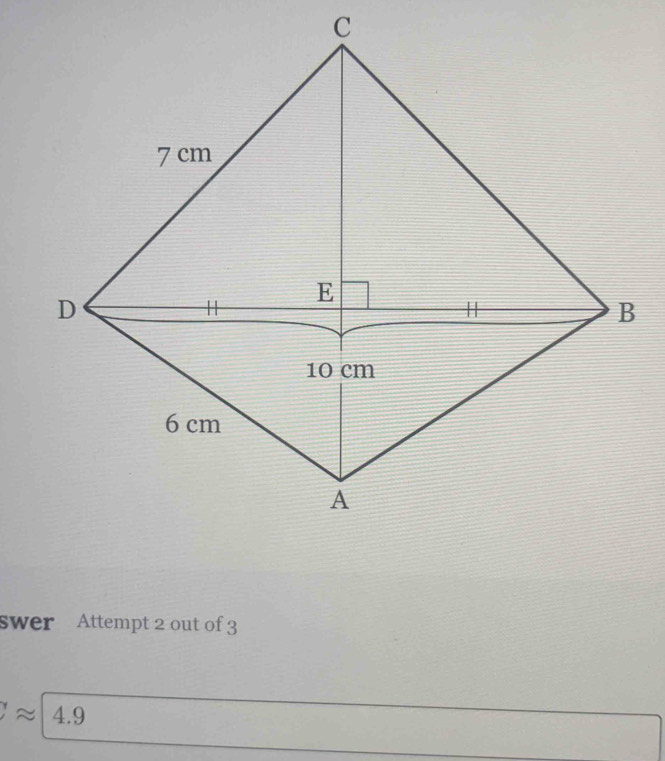 swer Attempt 2 out of 3
approx 4.9