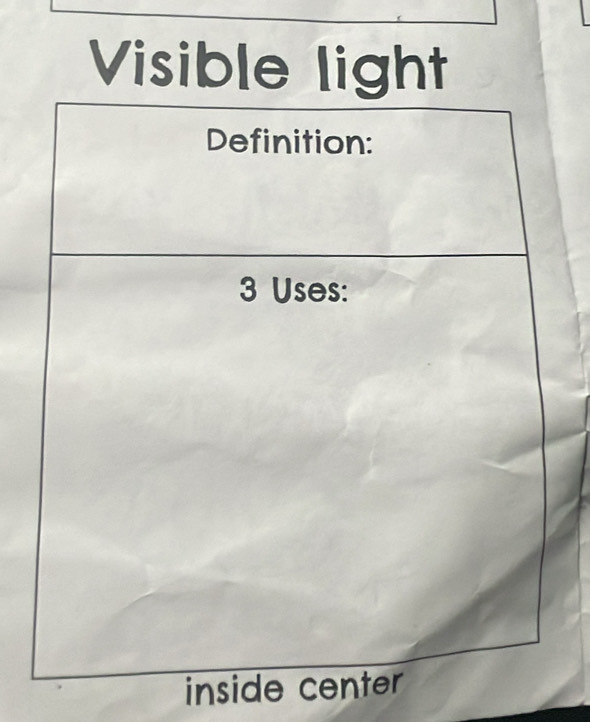 Visible light 
inside