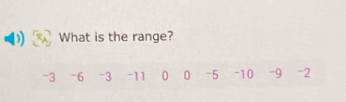 What is the range?
-3 -6 -3 -11 0 0 -5 -10 -9 -2