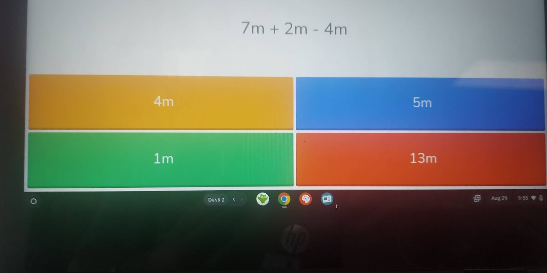 7m+2m-4m
Desk 2