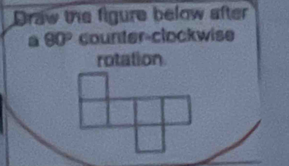 Draw the figure below after
80° counter-clockwise 
rotation