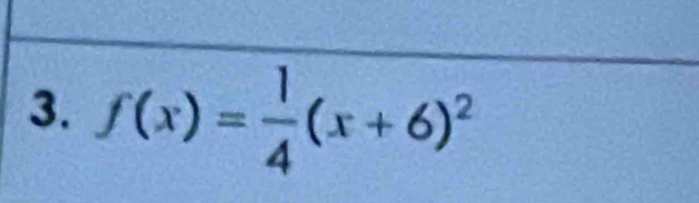 f(x)= 1/4 (x+6)^2