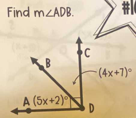 Find m∠ ADB.