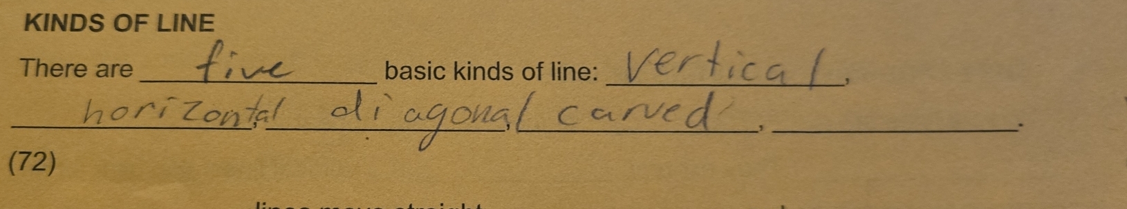 KINDS OF LINE 
There are_ basic kinds of line:_ 
_ 
_ 
__ 
(72)