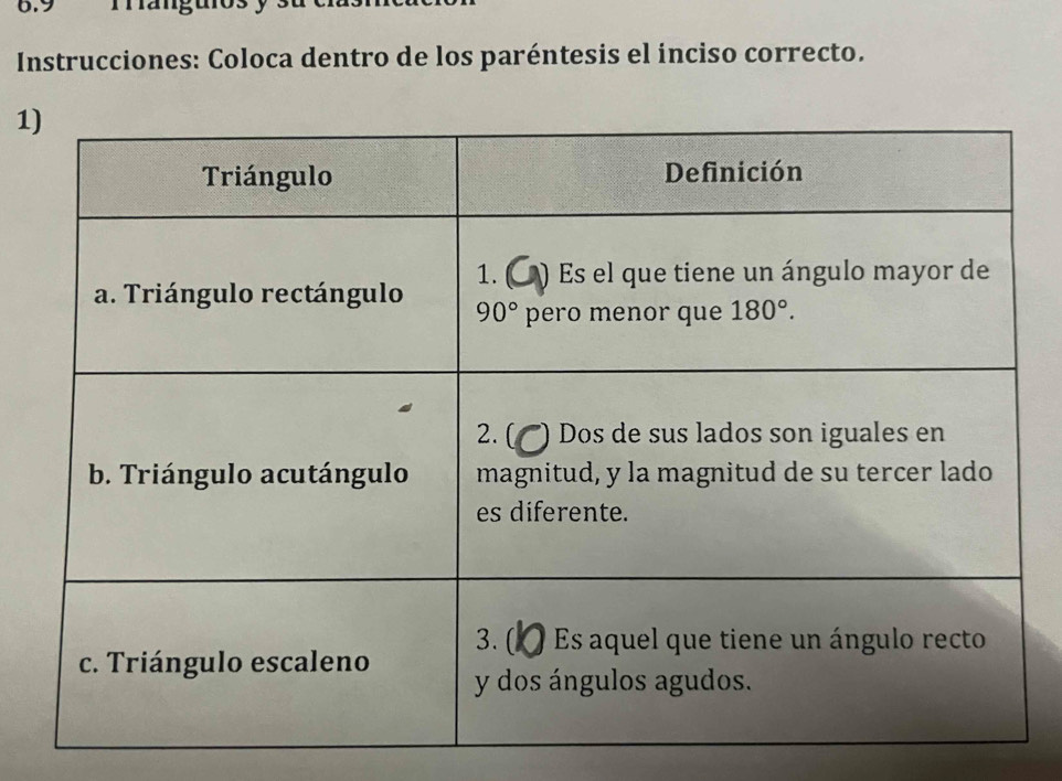 0.9 manguos
Instrucciones: Coloca dentro de los paréntesis el ínciso correcto.
1