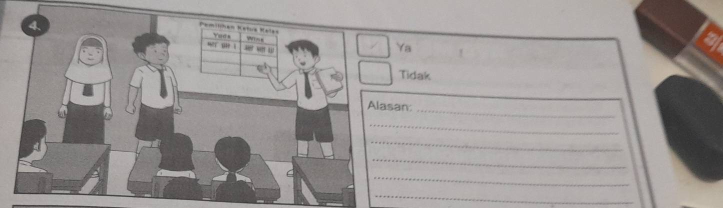 Ya 
Tidak 
_ 
Alasan: 
_ 
_ 
_ 
_ 
_