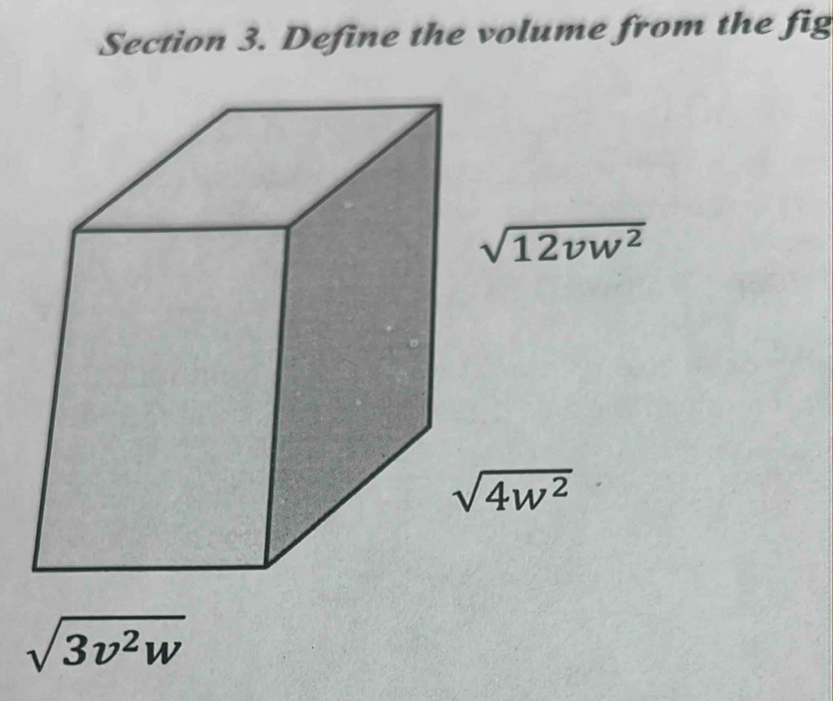 Define the volume from the fig