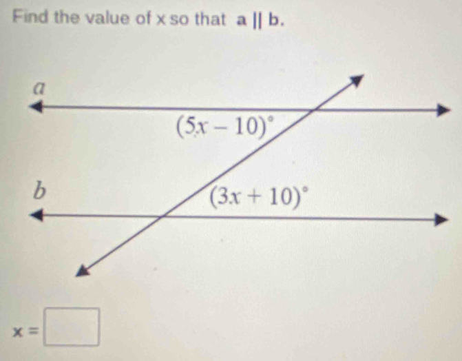 Find the value of x so that aparallel b.
x=□