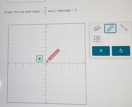 Graph the line with slope - 2/5  and y-intercept - 3. 
×