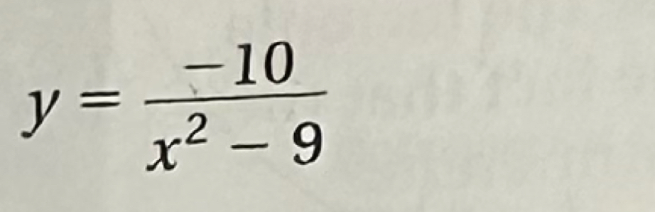 y= (-10)/x^2-9 