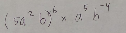 (5a^2b)^6* a^5b^(-4)