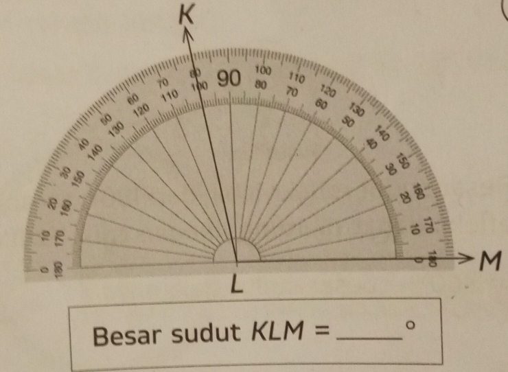 Besar sudut KLM= _