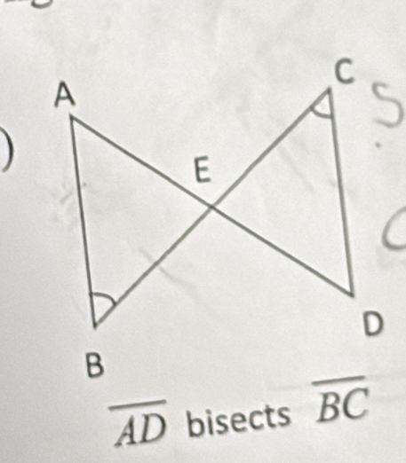 overline AD bisects