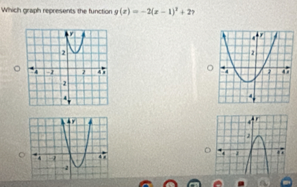 Which graph represents the function g(x)=-2(x-1)^2+2 7