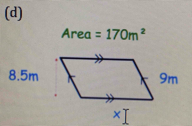 Area =170m^2
8.5m