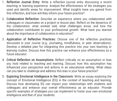 Solved: Reflective Journal Entry: Write a reflective journal entry ...