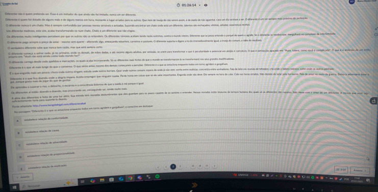 do hd
Difeanda não é quem prsfenda ser. Euse é um imetador do que ainda não foi imutado, sunca um ser difemnto
Diderente é quem hoi dotado de slpes mais e de slgum menos em horia, mimento e lugar errados pera os nultros. Que rles de inverja de não seers assire, a de medo da não aguaetar, caso um da vertars a ser. O diterento é um ser sempro mais príxirso da perteição
O afrente nunca é um chato. Mas é semore confundido por pessoas menos sensíveis e avisadas. Supondo anconbrar um chako onde está um diferente, taleios são rerhaçados, vitódias, afiatos, esperenças mortão
O dmntn muto inteligentes perabem por que es outrs não os entendem. Os diferentes raiomas acaham tendo renão vuaienhos, contra o euando inteiro. Eserente que s pets erente o persue de quem o agrife. Se o dierente e medcrios, merguhaó no compleo de inforanciade
O difementa paga sempre o preço de estar - mesmo sem querer - aferando algo, ameçando metanhos, cameiros e pastores. O direente sugorta e dípere a ira do ineedlaveimente igual, a irveja do comur, e dia do medano
O aleea começ a siter ado, à no primio, ende o demaio, de mão dadas, e st mesm mpom atuto, por onisaão, s une era frendrar u profond perencia e peiçã criatr. qu pereção uaçad m 'Pa fae, como e ompado que     
eópria em ''Vhok rão esta venda como toda mundo fu 
feda acao dede cado apetdos e marartes so mura acata incorporendo. Só os differentes maa fortes do que a mundo se transformariars de se iraretormanó nos souo arandes morifoa eltras
Oibuenta é o que ve mais longe do que o comenso. O que sente antas meumo dos derais começarem a perteber. Differente é o que se amociona enqsanto tados em torso agridem e gangahars
E a que engunta mais um pouco: chora onde outros síngams, estuda onde outros burrems. Quer nde outras carsars, empera de nde j não verer, conte entre nalutas concreriza-entre ontateres, aia de lest es essos de bes90, erta ande o raro ro   
Ciderente é o que hua doendo unde a alegria inpera. Acita emongos que ninquém supe. Porde hons em oio que i sae mprtres, Engord od o e. Du erre ora e alor Ca a oroe rades ao esd d ua pr arenos fa ao o nto d  oe
suí, sonque govía muís de joper do que de gunshar
Ea aprendou a superar o ries, o deboche, o escárnio e a conociência dolorus de que a média é má porque é ipual
Ou diterentas, ai estão, doendo e doendo, mas procurando em corsnguindo sor, sendo murto mais
A aema oas diferentas é huita de m la sltm. Sua estrela tem morada desuntrantas que eo guantem jura os pouco capiates de os sereres e etndes hasas morades eião erora e ermrs homa os ues e iferenter so opadas hão msa om e  d        
sficin tansnte forte para suportá lo depon Forie adeptade hrto wensheng stlegalren hemnte ukt
Na bessagem ''Difanente é o que se emociona enpuento tados em toro agridem e gargalhars'', o retecivo em destaque
etabelers refação de canformilad 
eteleleca relação de Cagsa
estafalors relação da adverseads
mntabeleca relação de proponcionlntado
amatarieco retação da isplicação
 22t otste 
 
0 Resqute