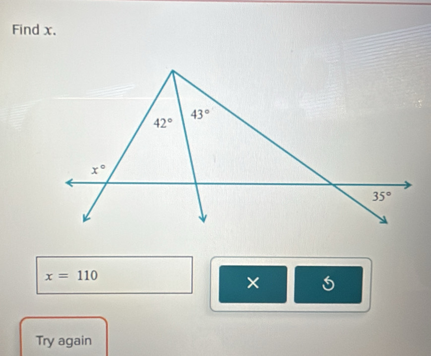 Find x.
x=110
×
Try again