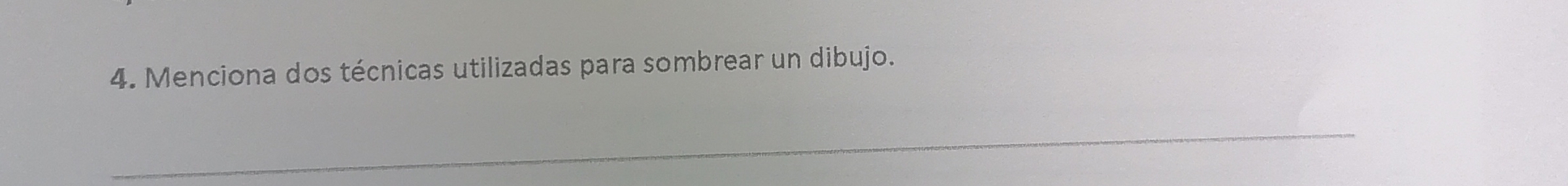 Menciona dos técnicas utilizadas para sombrear un dibujo. 
_