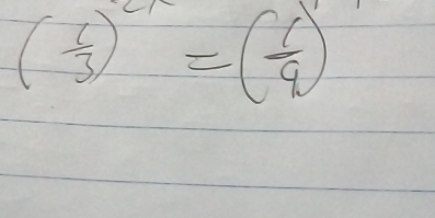 ( 1/3 end(pmatrix)^(2x)=( 1/9 endpmatrix