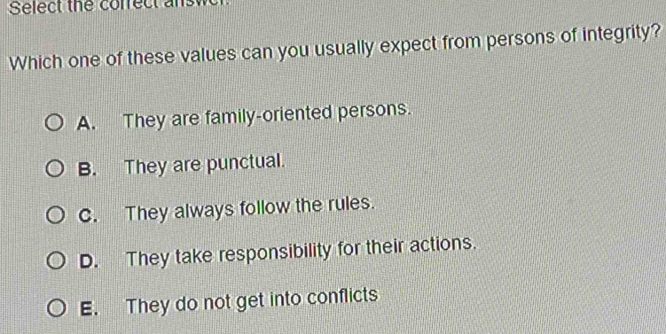 Solved: Select the correct an Which one of these values can you usually ...