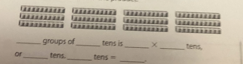 groups of_ tens is __tens, 
or_ tens._ tens = _.