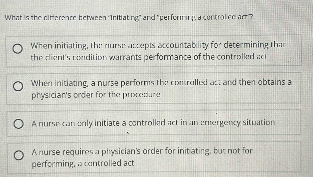 Solved: What is the difference between “initiating” and “performing a ...