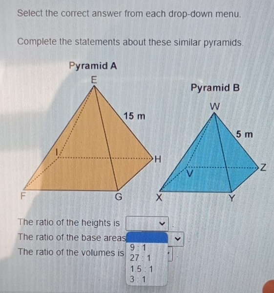 Solved: Select the correct answer from each drop-down menu. Complete ...