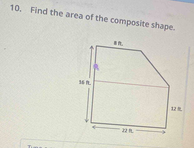 Find the area of the composite shape.