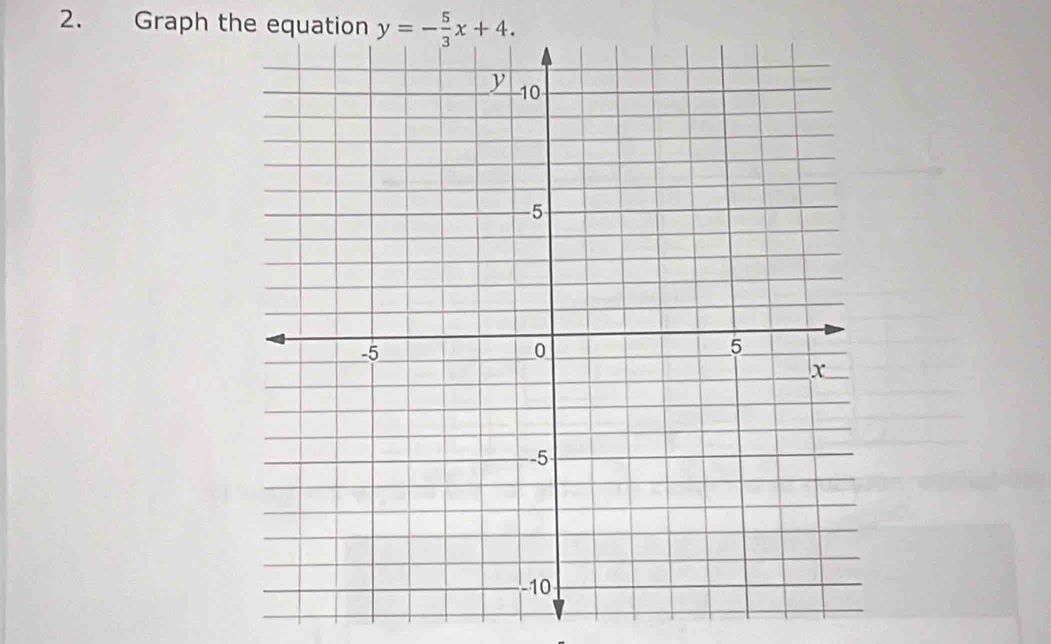 Graph the equation y=- 5/3 x+4.