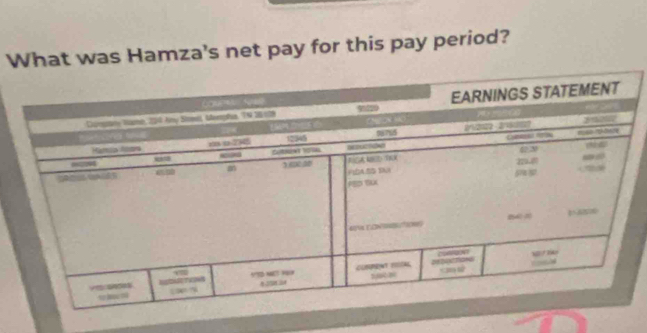 What was Hamza's net pay for this pay period?