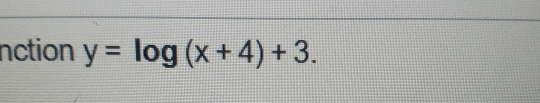 nction y=log (x+4)+3.