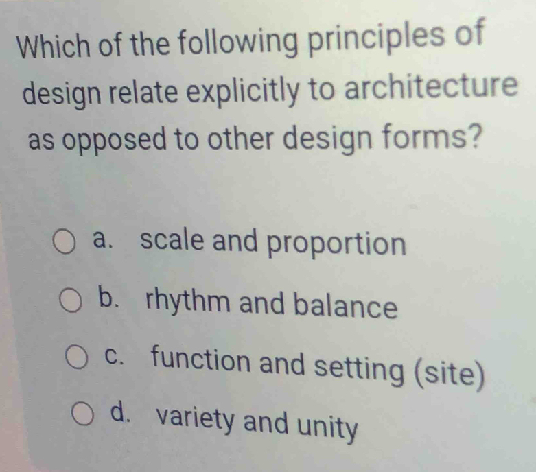 Solved: Which of the following principles of design relate explicitly ...