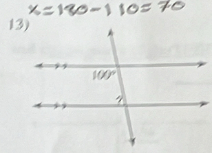 x=180-110=70