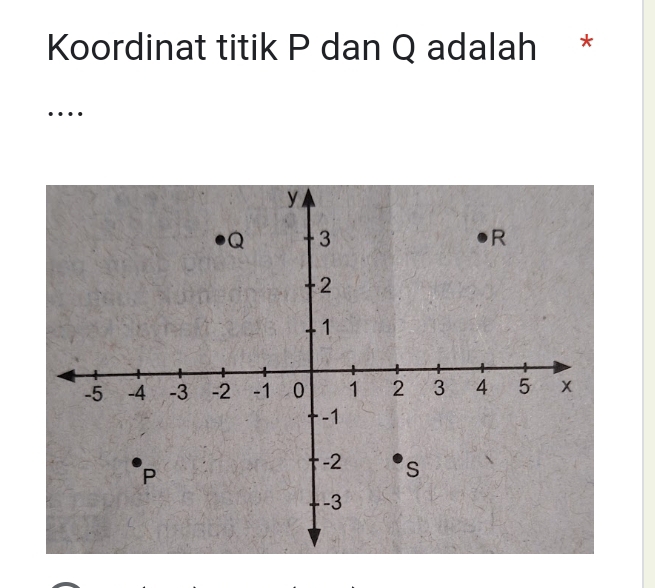 Koordinat titik P dan Q adalah * 
…