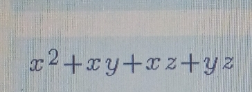 x^2+xy+xz+yz