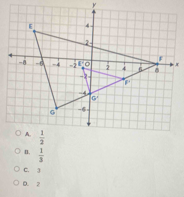  1/2 
B.  1/3 
C. 3
D. 2