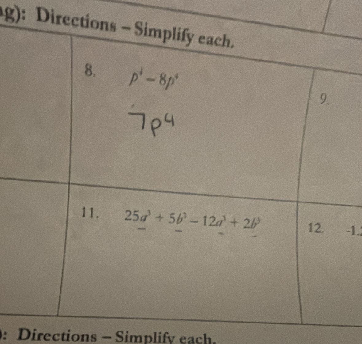 Di
-1.
: Directions - Simplify each.